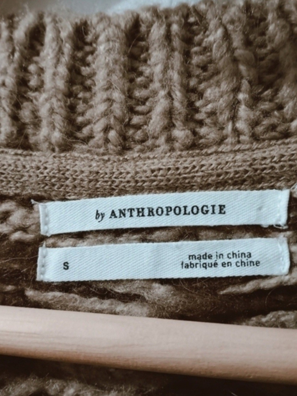 By Anthropologie Caramel Chai Carson Fair Isle Geo Chunky Knit  Crewneck Sweater - Picture 4 of 7
